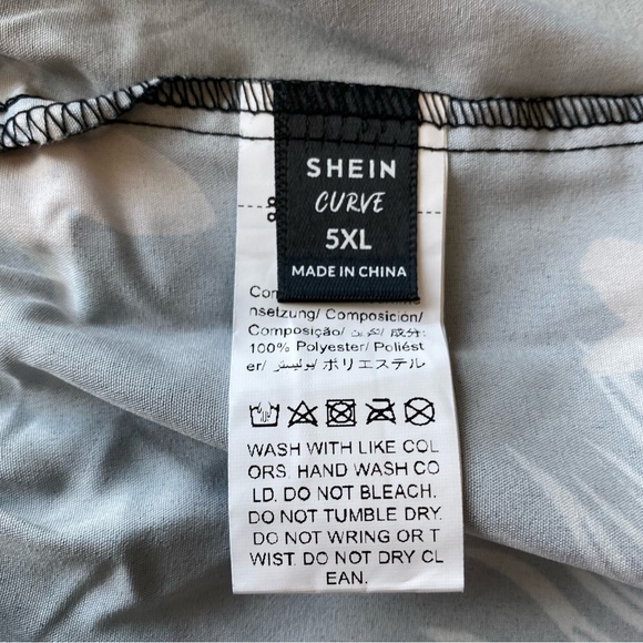 SHEIN Tropical Print Wide Leg Pants Plus Size - Picture 8 of 9